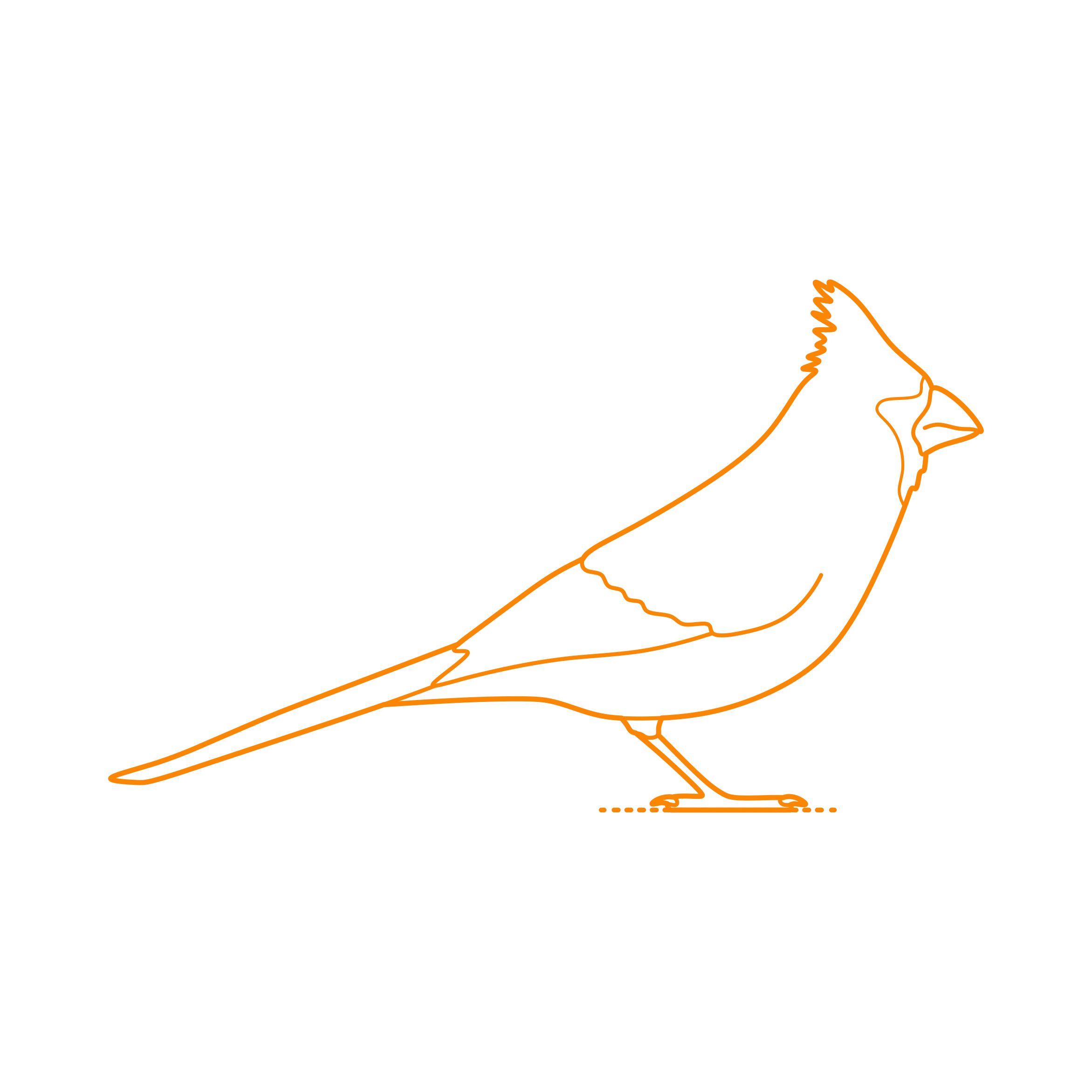 Animals Songbirds Northern Cardinal Outline Svg File Free Vectors